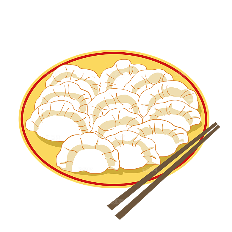 饺子蒸饺卡通手绘饺子素材