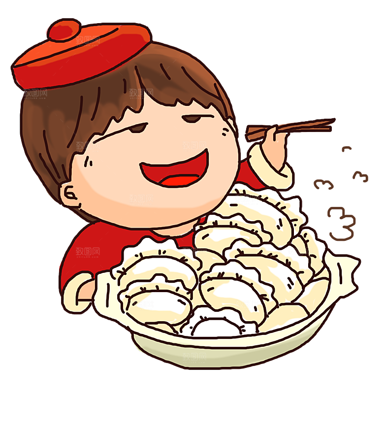 卡通包饺子卡通人物元素