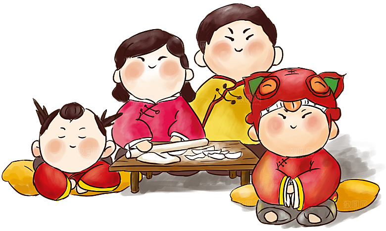 卡通包饺子卡通人物元素