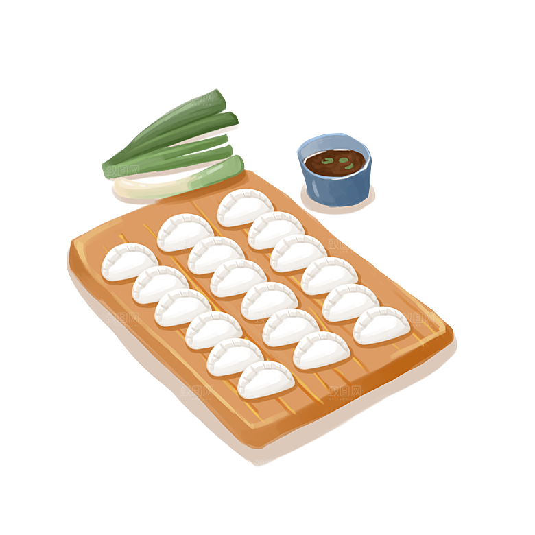 卡通美食元素饺子素材