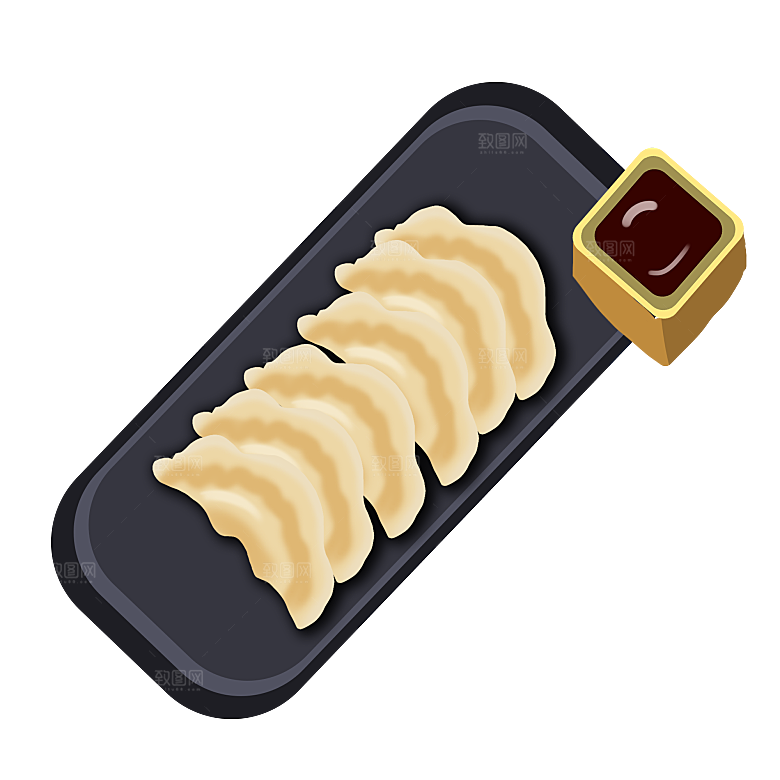 卡通美食元素饺子素材