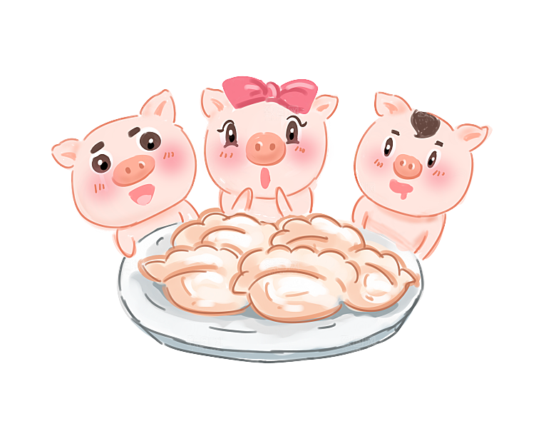 卡通美食元素饺子素材
