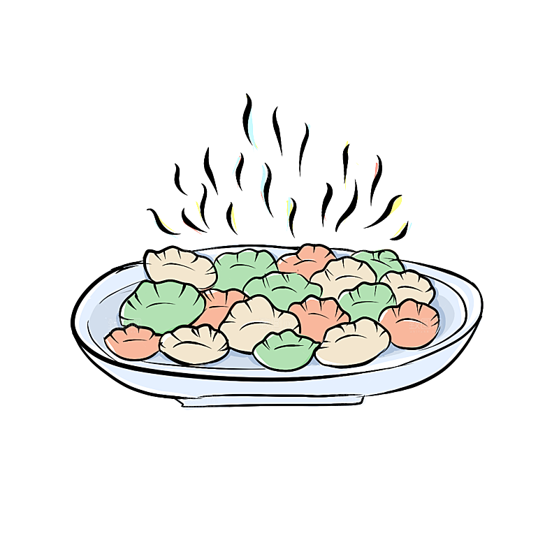 卡通美食元素饺子素材