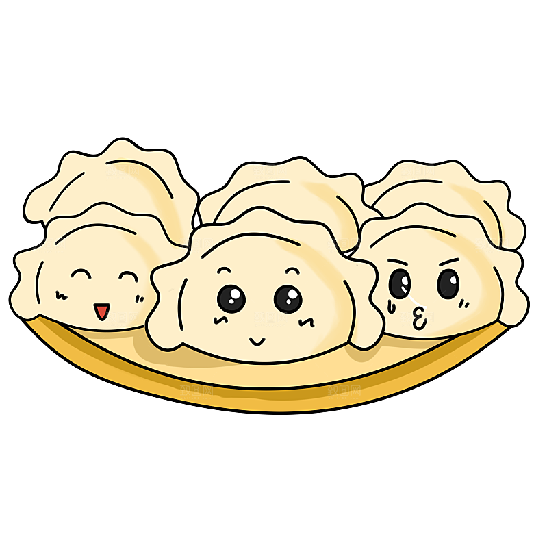卡通美食元素饺子素材