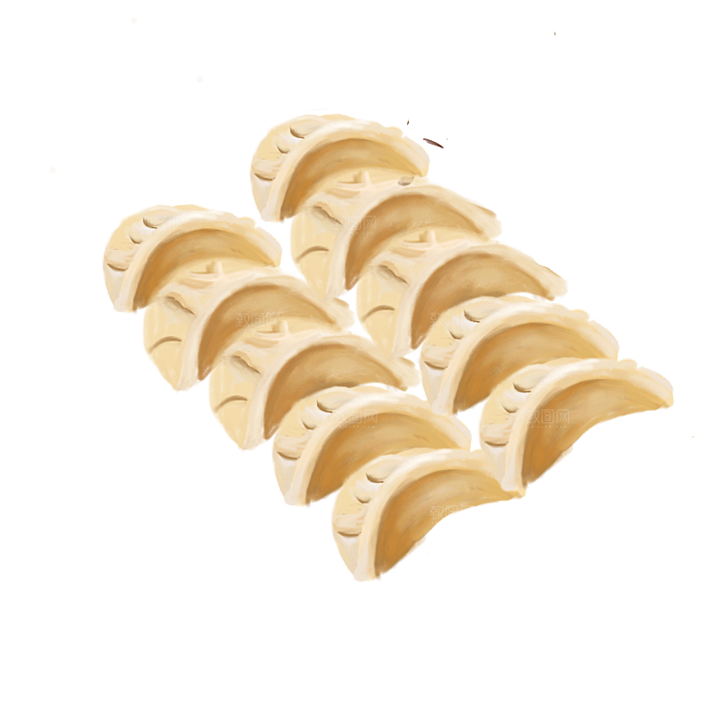 卡通美食元素饺子素材