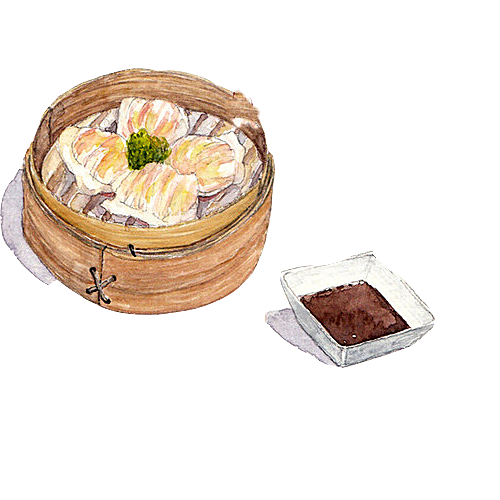 手绘卡通饺子水饺蒸饺子png素材