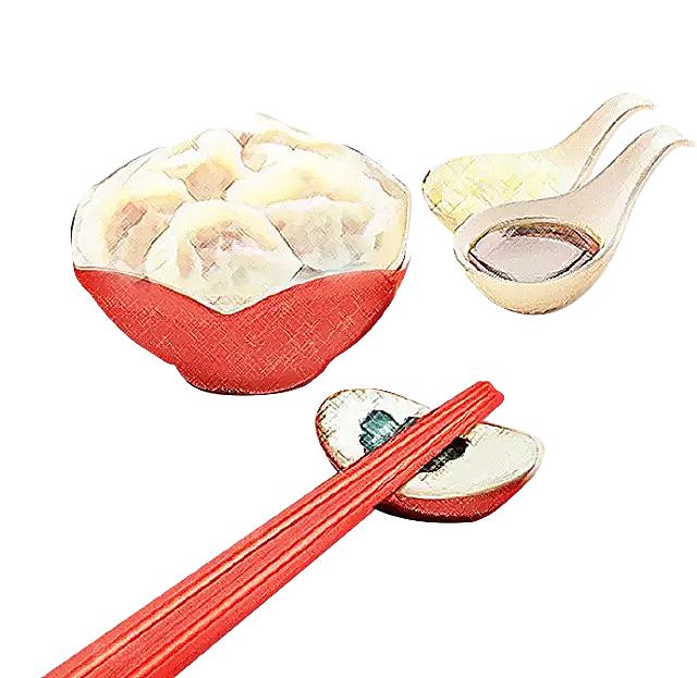卡通手绘东北特色美食饺子素材