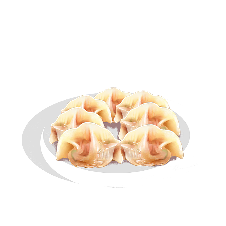 卡通手绘东北特色美食饺子素材