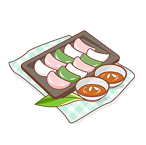 卡通手绘东北特色美食饺子素材