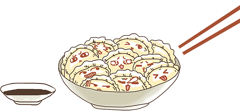 卡通手绘东北特色美食饺子素材