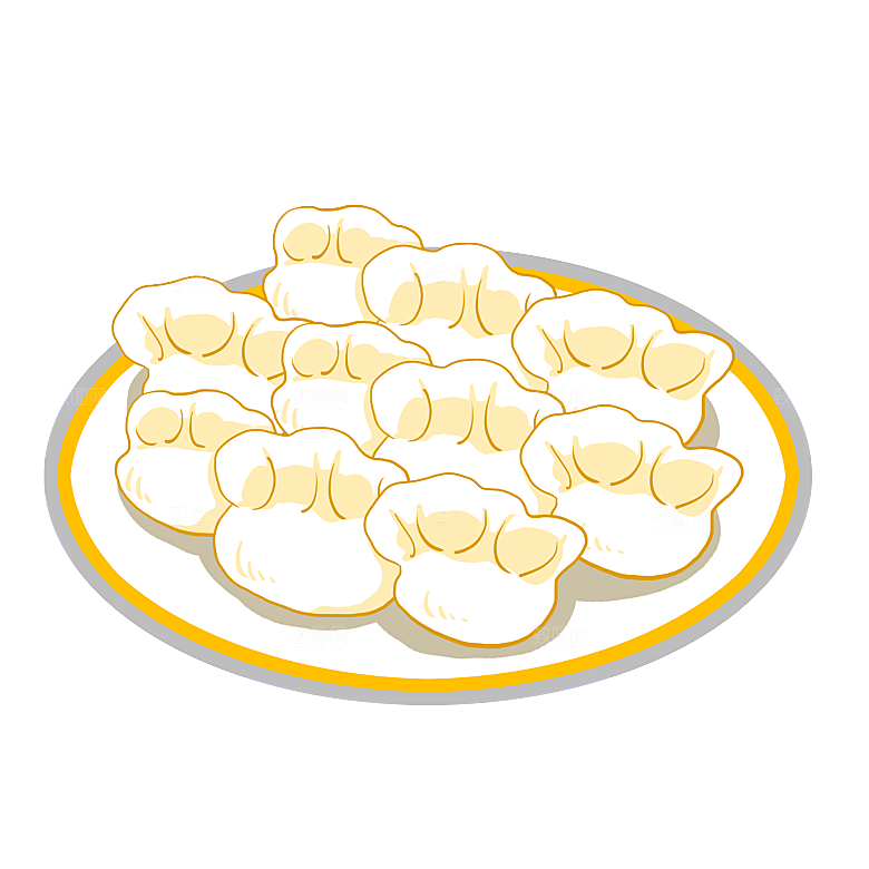 东北特色饺子卡通免扣元素