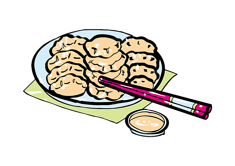 东北特色饺子卡通免扣元素