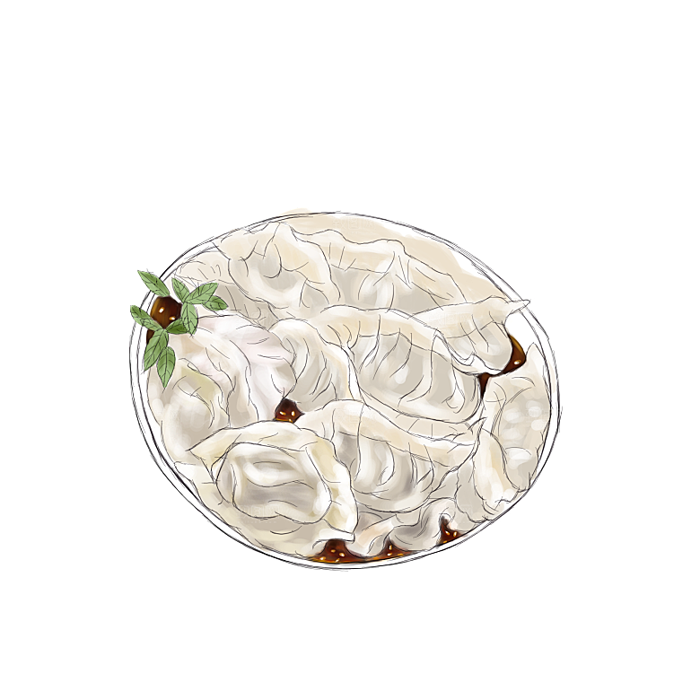 东北特色美食饺子素材