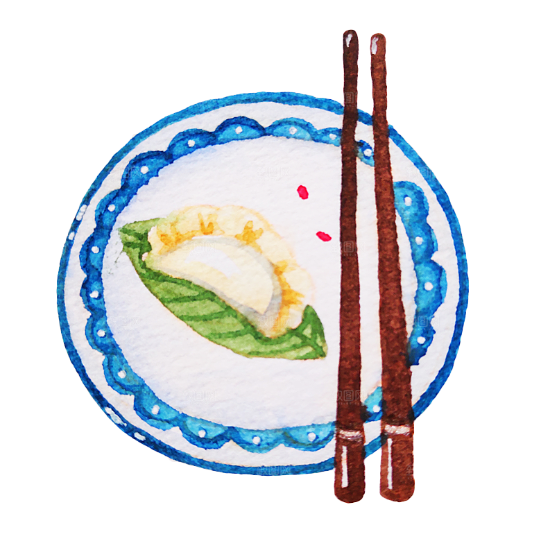 卡通手绘包饺子东北水饺素材