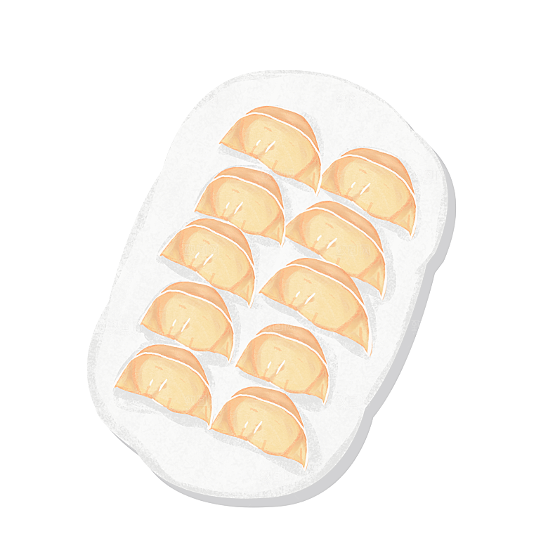卡通手绘包饺子东北水饺素材