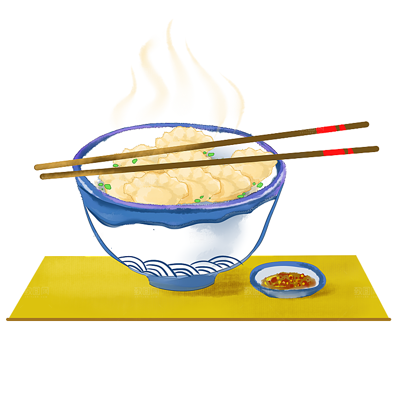 卡通手绘包饺子东北水饺素材