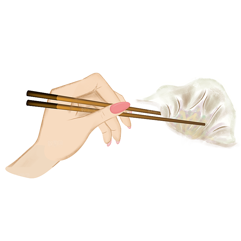 卡通手绘水饺蒸饺素材
