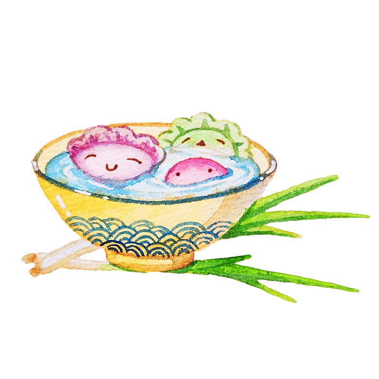 卡通饺子手绘元素