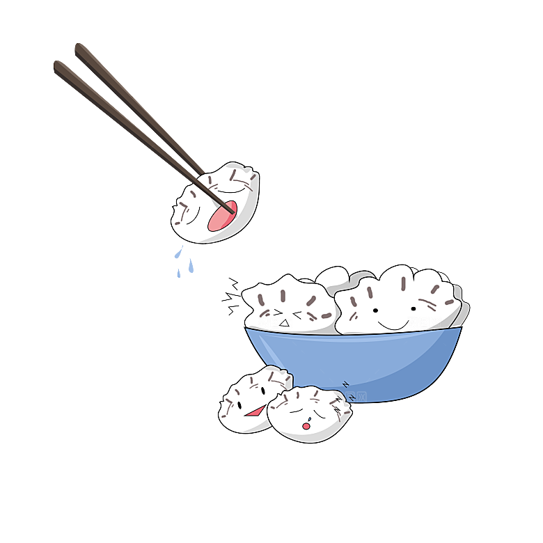 卡通饺子手绘元素