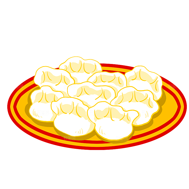 卡通饺子手绘元素