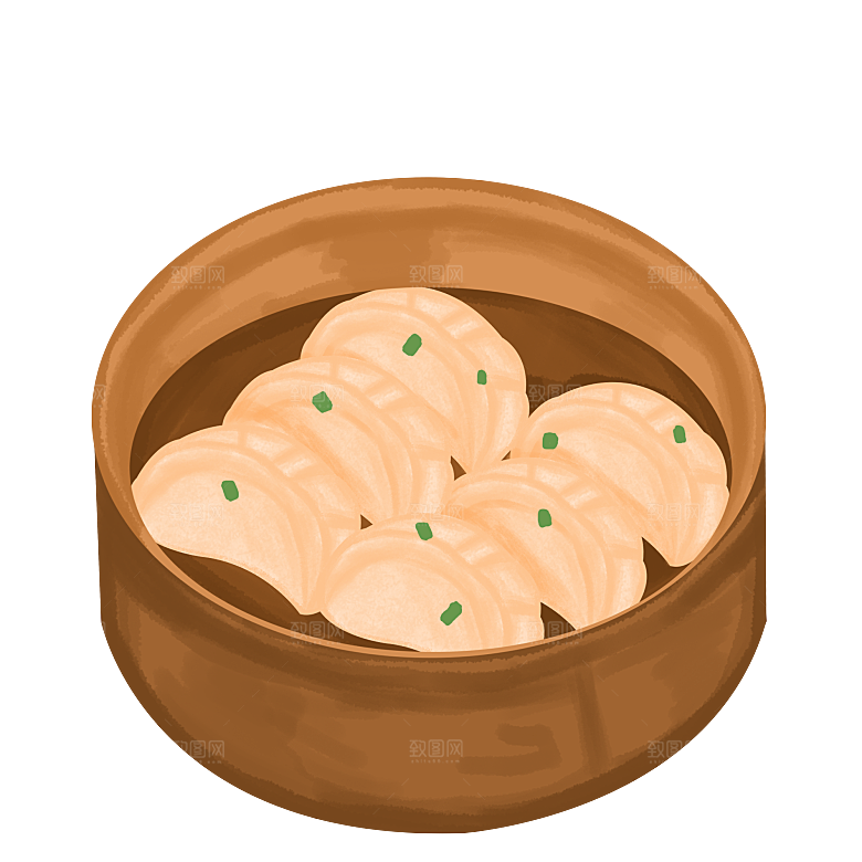 卡通饺子手绘元素