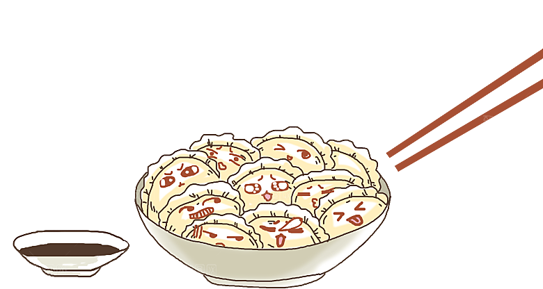卡通手绘水饺饺子素材