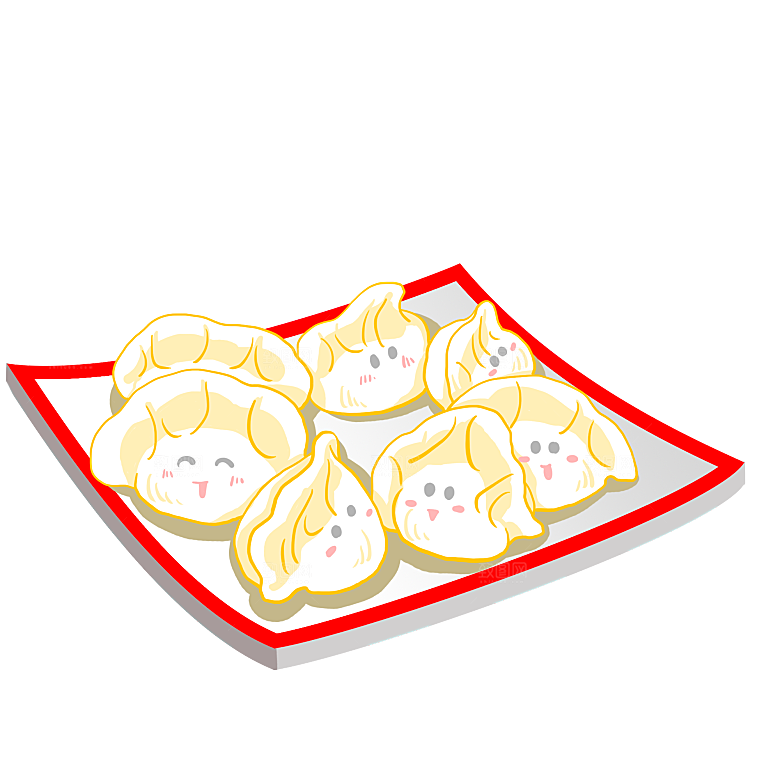 卡通手绘水饺饺子素材