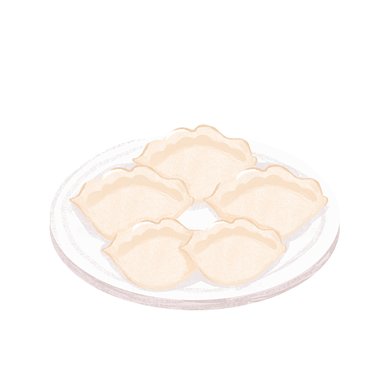 卡通手绘东北饺子素材