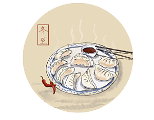 卡通手绘东北饺子素材
