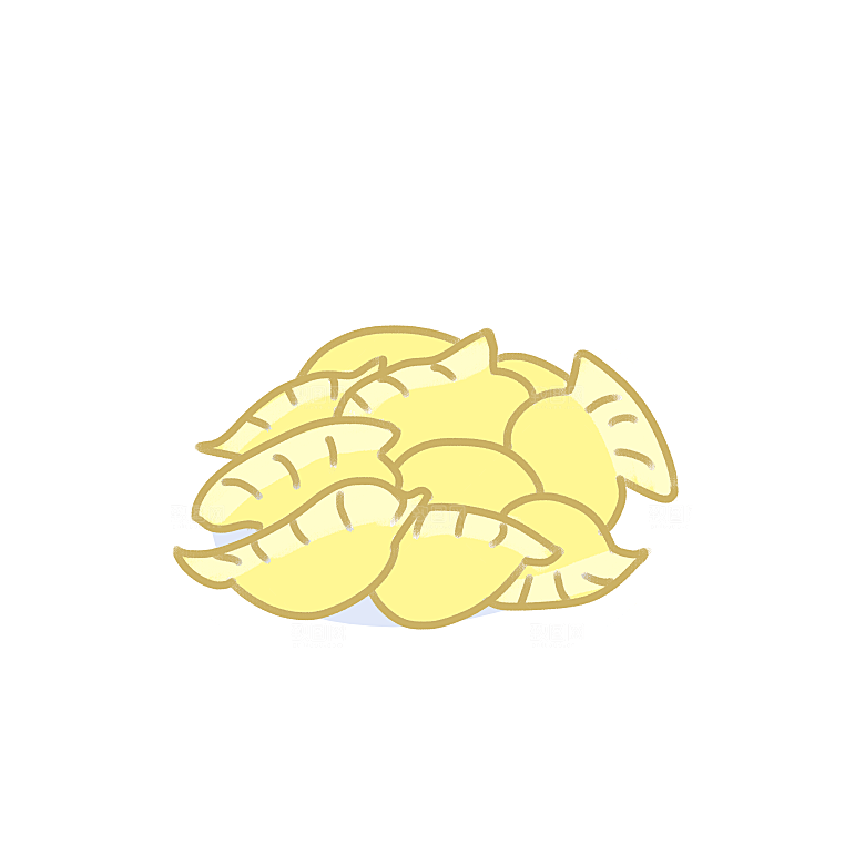 卡通手绘东北饺子素材