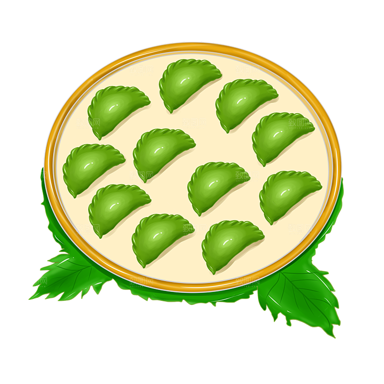 卡通手绘包饺子蒸饺子png素材