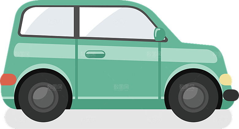 卡通交通工具手绘小汽车