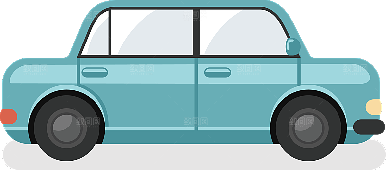 卡通交通工具手绘小汽车