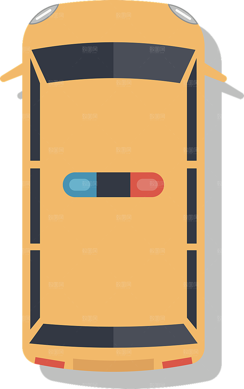 卡通交通工具手绘小汽车