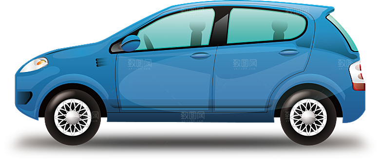 车辆免抠元素卡通小汽车