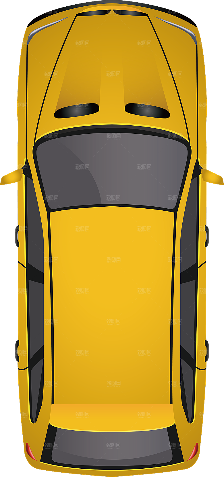 车辆免抠元素卡通小汽车
