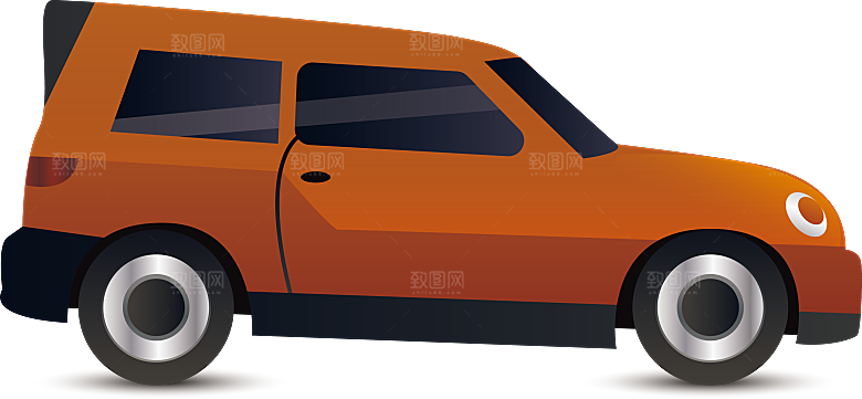 车辆免抠元素卡通小汽车