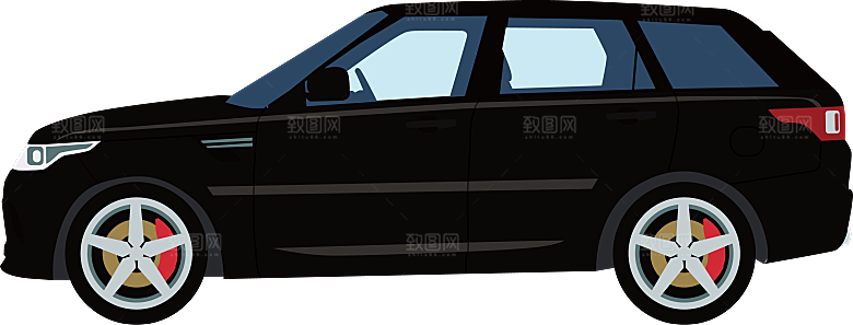 车辆免抠元素卡通小汽车