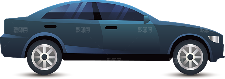 小汽车车辆手绘免抠元素