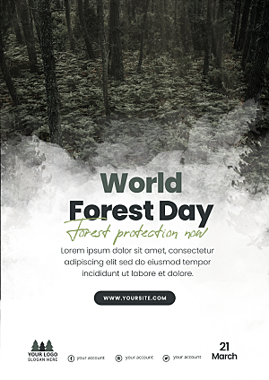 世界森林日传单模板
