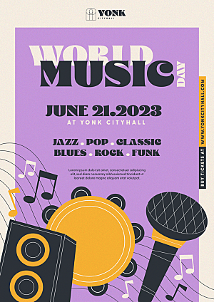 世界音乐日庆祝活动免费海报