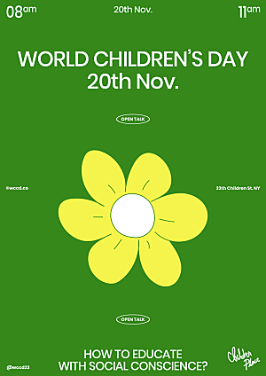 世界儿童节创意花朵海报设计