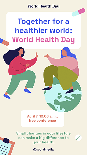 世界健康日INS宣传内页设计
