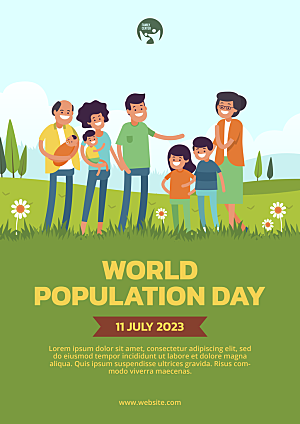 世界人口日模板PSD广告