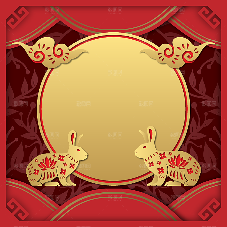手绘中国风中秋节节日插画海报