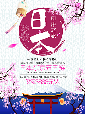 日式樱花鲜花花朵创意广告素材