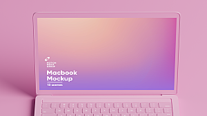 粉色苹果笔记本样机1