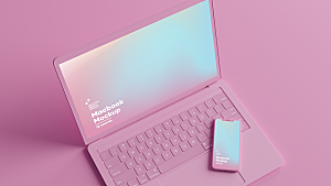 粉色IPHONE苹果笔记本样机4