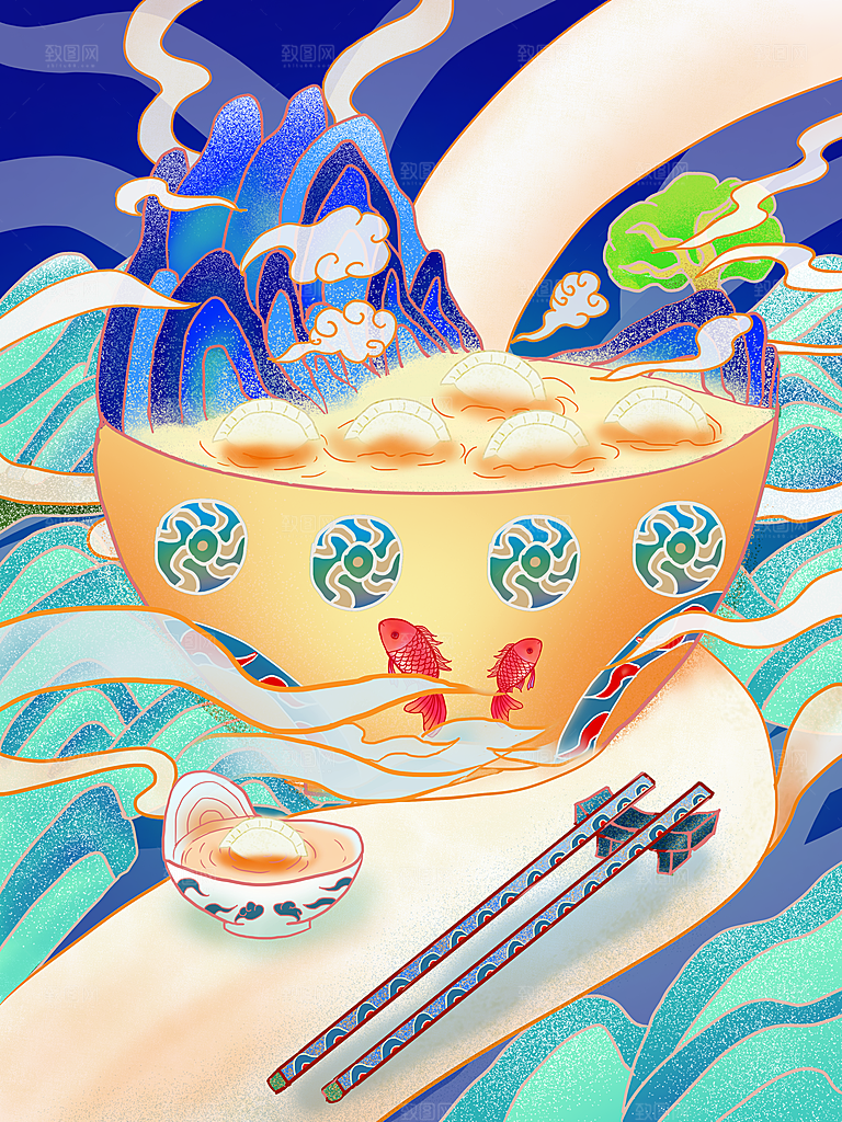 冬至节日宣传插画