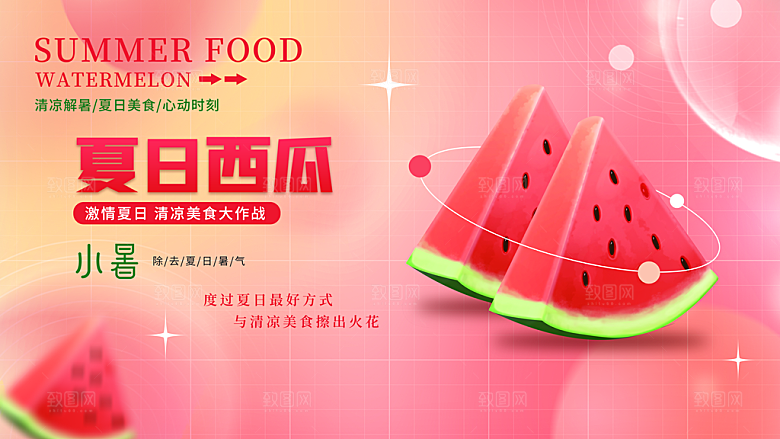 激情夏日西瓜宣传海报